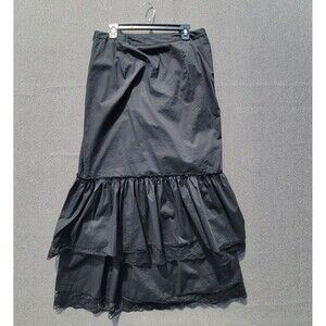 Chic Star Size 44 Black Ruch Lace Tiered Steampunk Gothic Skirt 906